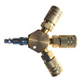 Primefit 3-Way HEX Manifold w/ 3 Couplers, Plug M1406-5